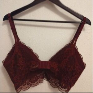 Elegant Lace Bralette - Burgundy